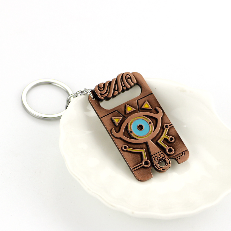 Legend of Zelda Keychain Sheikah Slate Pendant Handmade Keyring Breath of the Wild Game Jewelry key Holder llavero zelda COSPLAY1
