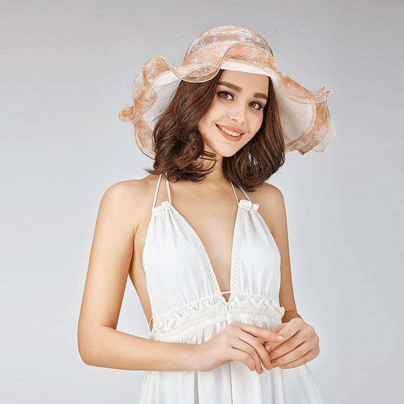 Silk Sun Hat Female Spring Summer Sunshade Sunscreen Sunhat Women Sun Protection Fashion Elegant Travel Outdoor Beach Cap H6905, Camel
Silk Sun Hat Female Spring Summer Sunshade Sunscreen Sunhat Women Sun Protection Fashion Elegant Travel Outdoor Beach Cap H6905, Camel
