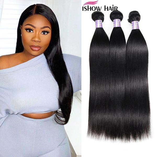 Ishow 8-38inch Mink Brazillian Straight Body Loose Deep Kinky Curly Unprocessed Brazilian Peruvian Indian Human Hair Wefts Bundles