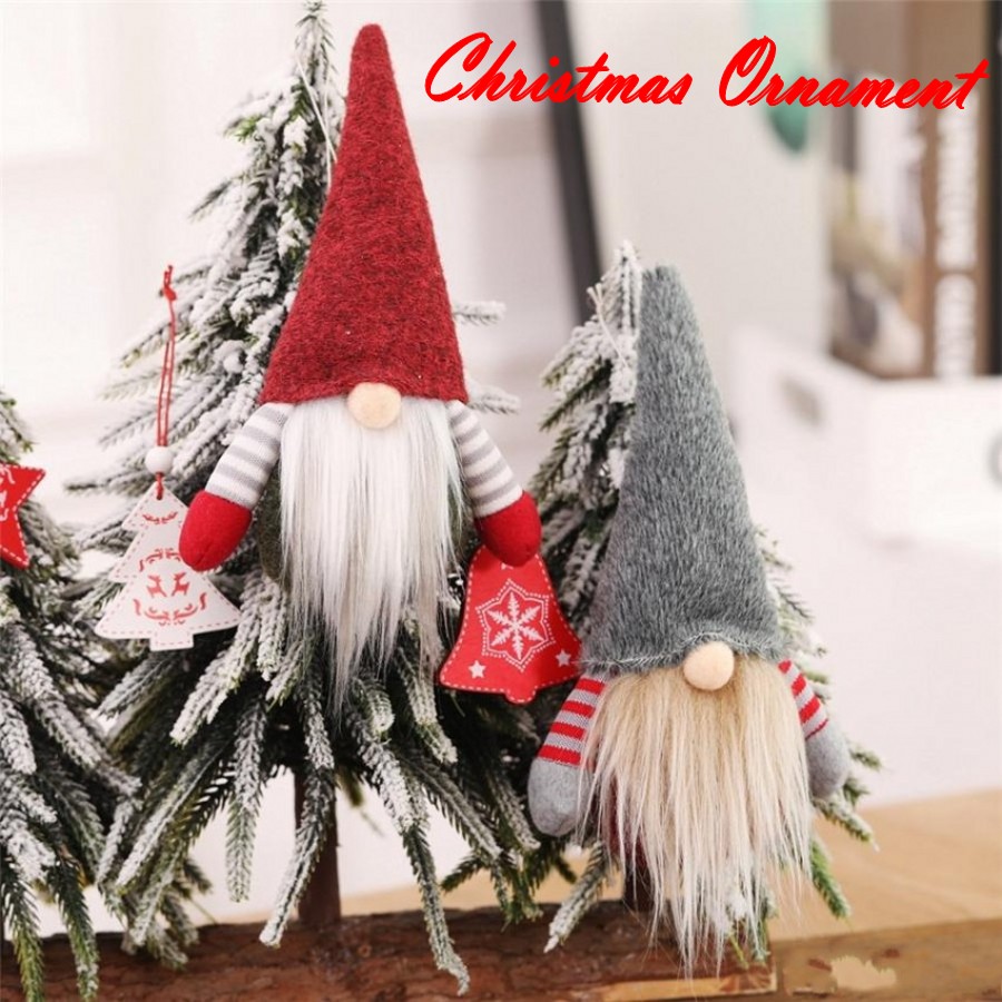 Christmas Handmade Scandinavian Tomte Santa Nisse Plush Toy Table Ornament Xmas Tree Decorations