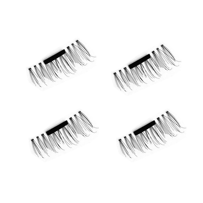 4Pcs/2Pairs Magnetic False Eyelashes Natural Handmade Eyelashes Extension Makeup
