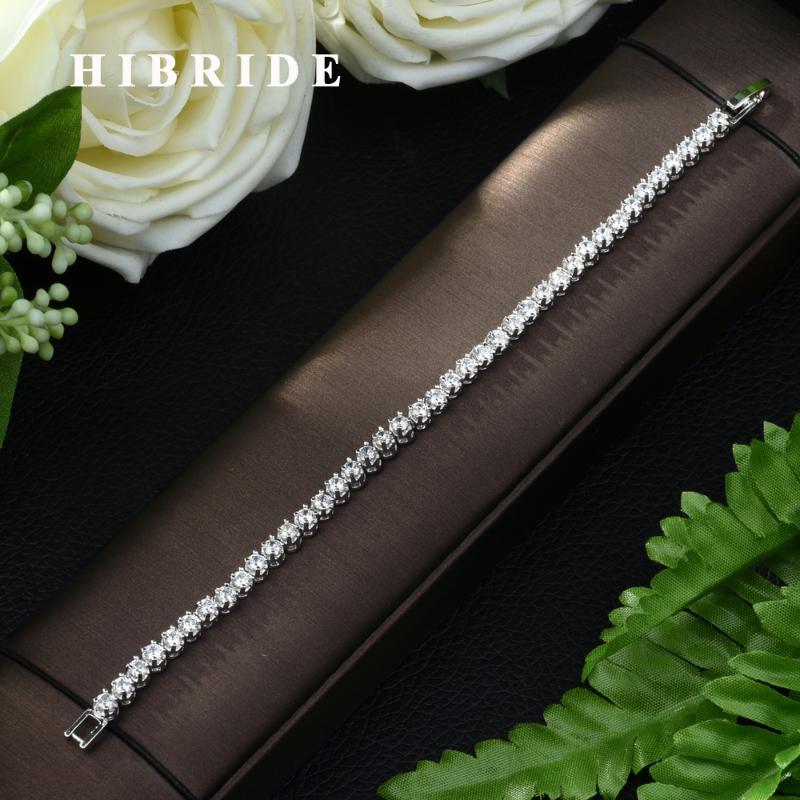 HIBRIDE Fashion White Gold Color Round Cubic Zircon Chain & Link Tennis Bracelet for Elegant Women Party Jewelry B-87
HIBRIDE Fashion White Gold Color Round Cubic Zircon Chain & Link Tennis Bracelet for Elegant Women Party Jewelry B-87