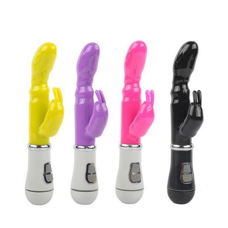 Jack Rabbit vibrateurs Waterproof Double Rod Masturbation Lapin Vibration Ustensiles adulte Produit Massage Vibrator pour les femmes