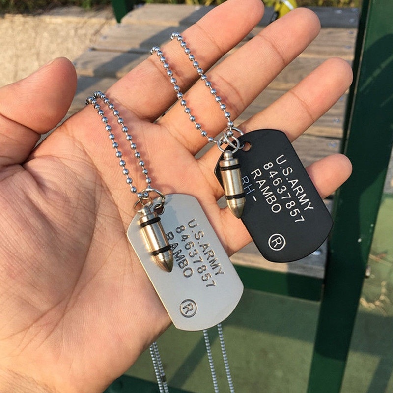 Fashion pendant necklace jewelry men women army charm dog tags single embossed chain statement high quality gift
Fashion pendant necklace jewelry men women army charm dog tags single embossed chain statement high quality gift