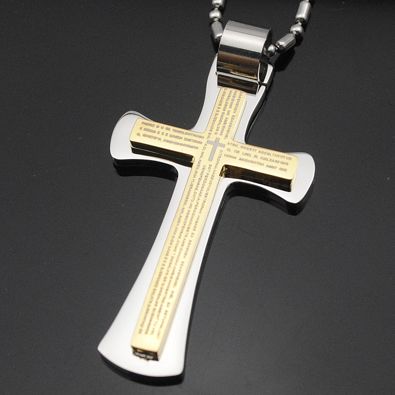 AMUMIU Bible Scripture Cross Pendant Necklace Mens Womens Stainless Steel Jewelry Wholesale KP161
AMUMIU Bible Scripture Cross Pendant Necklace Mens Womens Stainless Steel Jewelry Wholesale KP161
