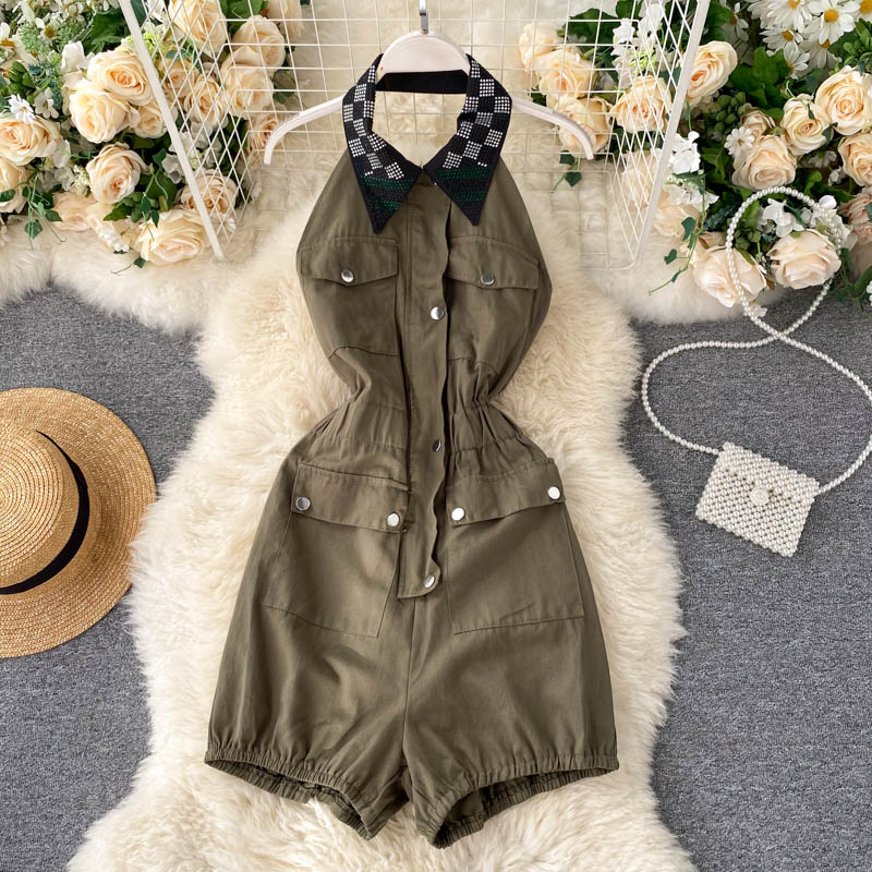 SINGRAIN Women Sexy Backless Halter Jumpsuits Casual Fashion Sleeveless Overalls Summer Chic Streetwear Wide Leg Short Rompers, Black
SINGRAIN Women Sexy Backless Halter Jumpsuits Casual Fashion Sleeveless Overalls Summer Chic Streetwear Wide Leg Short Rompers, Black