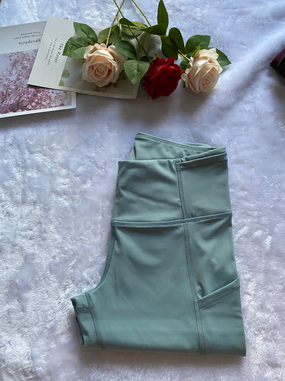 Women Two Pocket Cropped Yoga Pants Fiess Leggings Tights High Waist Running Capris Workout Gym Clothing Sports Wear