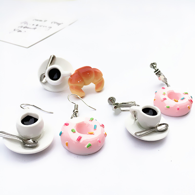 Funny Lovely Afternoon Coffee Bread Donuts Resin Dangle Earrings Asymmtric Cartoon Drop Earrings Women Girls Brincos
Funny Lovely Afternoon Coffee Bread Donuts Resin Dangle Earrings Asymmtric Cartoon Drop Earrings Women Girls Brincos
