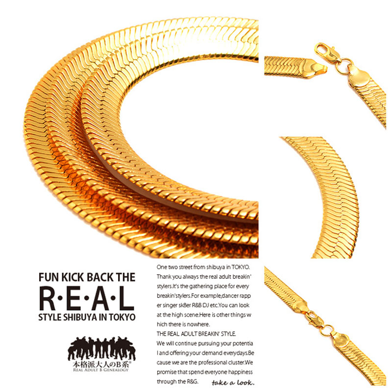 Chains Hip Hop 75cm Herringbone Chain Fashion Style 30in Snake Golden Necklaces Jewelry For Bar Club Male Female Gift1