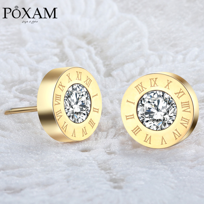 Stud POXAM Fashion Roman Numeral Round Crystal Small Earrings For Women Man Personality Statement Cubic Zirconia Ear Jewelry
Stud POXAM Fashion Roman Numeral Round Crystal Small Earrings For Women Man Personality Statement Cubic Zirconia Ear Jewelry