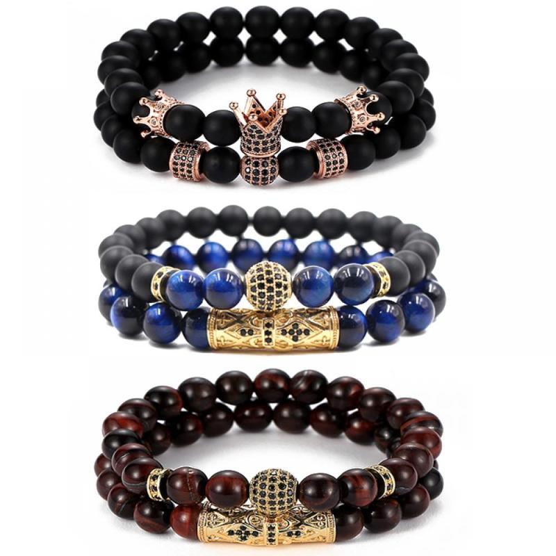 2Pcs/Set 8mm Popular Small Crown Ball Bracelet Men Matte Blue Black Jewelry 24 Style Natural Stone Women CHarm Bead Bracelets
2Pcs/Set 8mm Popular Small Crown Ball Bracelet Men Matte Blue Black Jewelry 24 Style Natural Stone Women CHarm Bead Bracelets