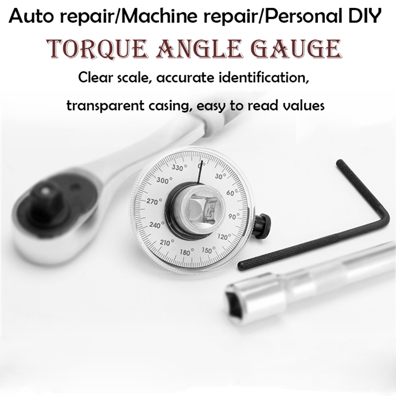 1/2" Drive Torque Angle Gauge Metal Angle Rotation Measure Tool