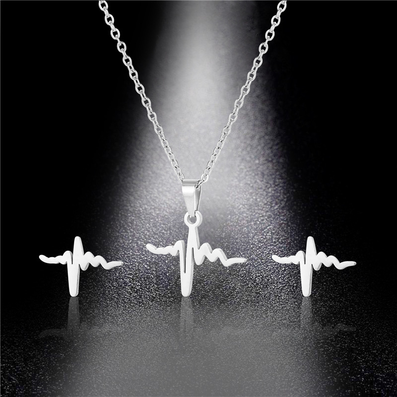 All-match Heart-shaped Electrocardiogram Pendant Necklace Earring Set for Women with Necklace Factory Direct Wholesale, As pic
All-match Heart-shaped Electrocardiogram Pendant Necklace Earring Set for Women with Necklace Factory Direct Wholesale, As pic