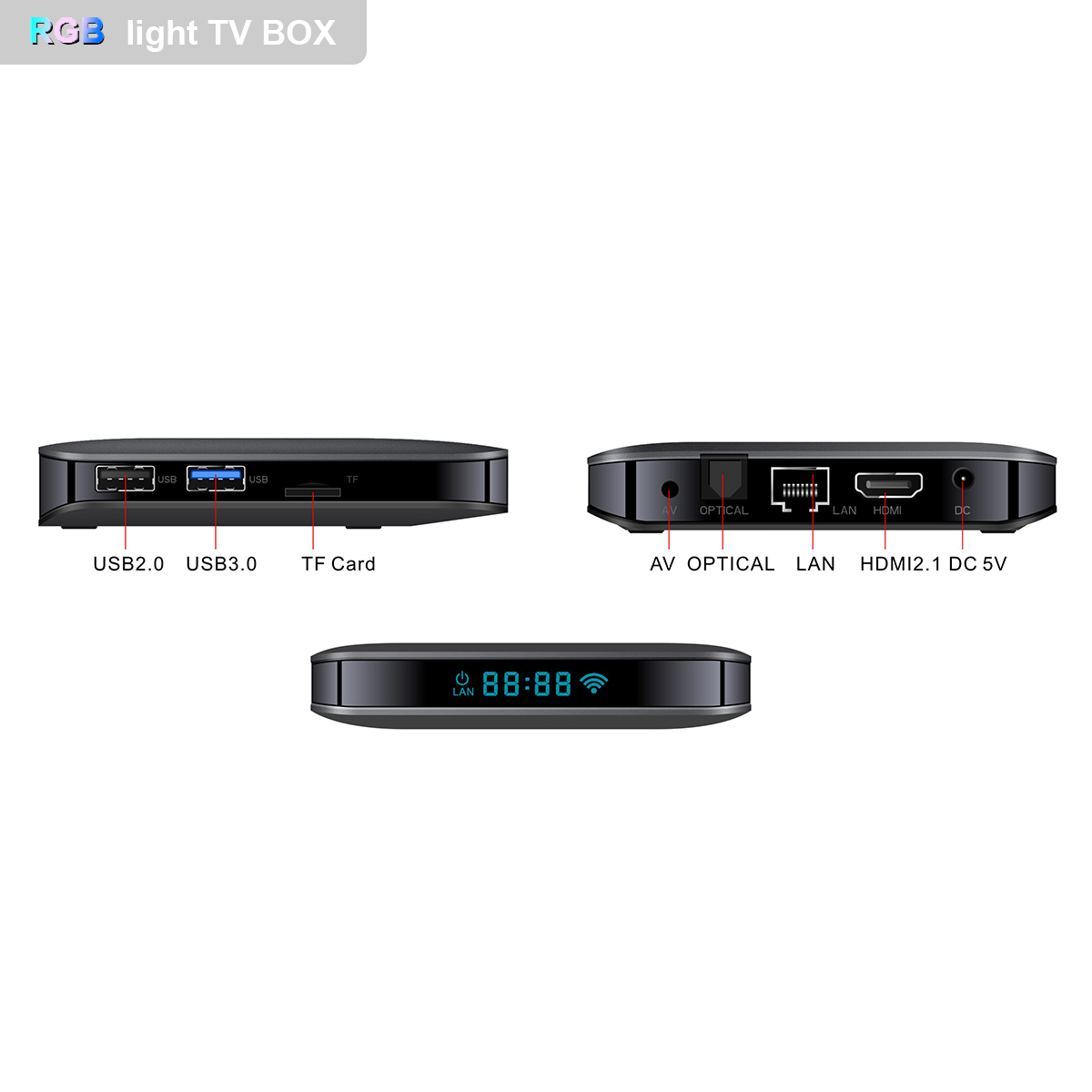 A95X F3 Air RGB Light TV Box Amlogic S905X3 Android 9.0 4GB 32GB Dual Wifi A95XF3 X3