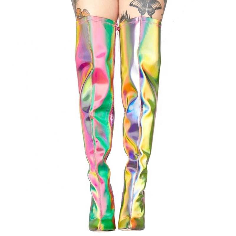 Mirror Upper Colorful Women Over Knee High Boots Thigh High Side Zipper Boots for Ladies Big Size 48 Thin Heel Long Booties, Black
Mirror Upper Colorful Women Over Knee High Boots Thigh High Side Zipper Boots for Ladies Big Size 48 Thin Heel Long Booties, Black