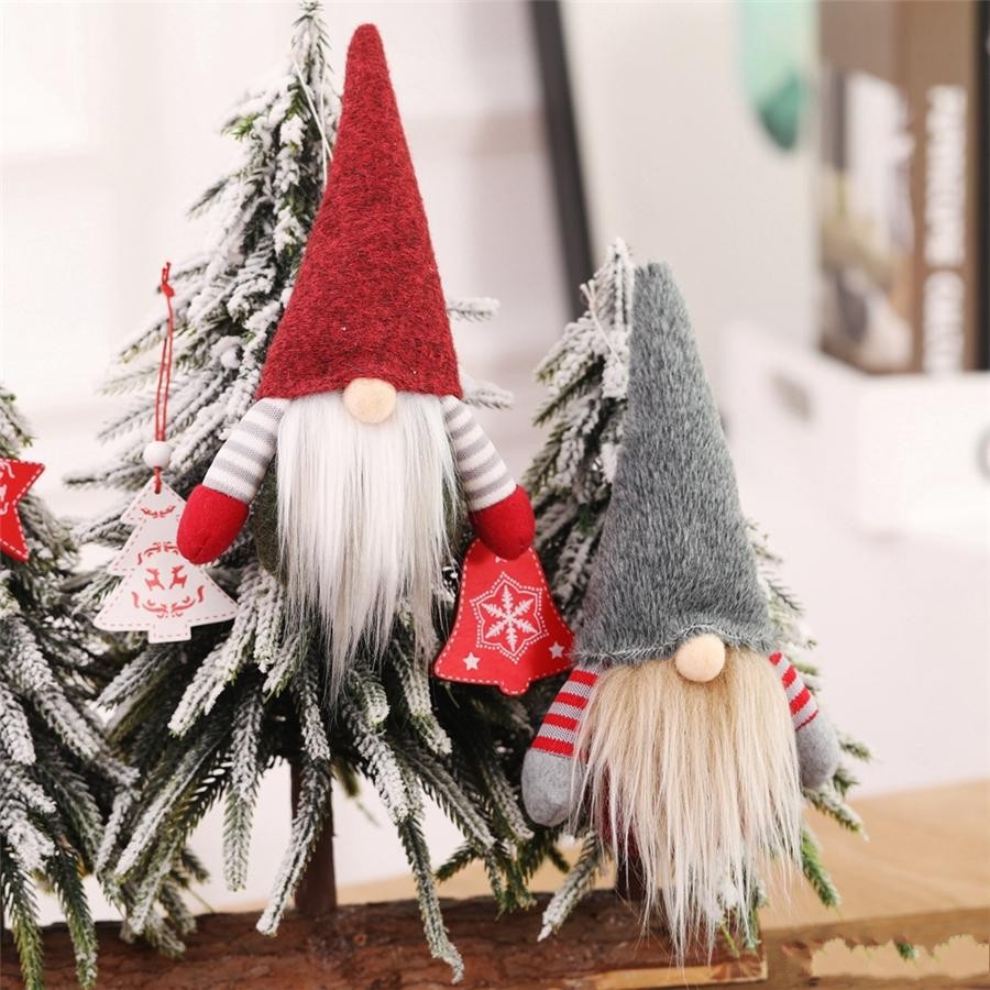 Christmas Handmade Scandinavian Tomte Santa Nisse Plush Toy Table Ornament Xmas Tree Decorations