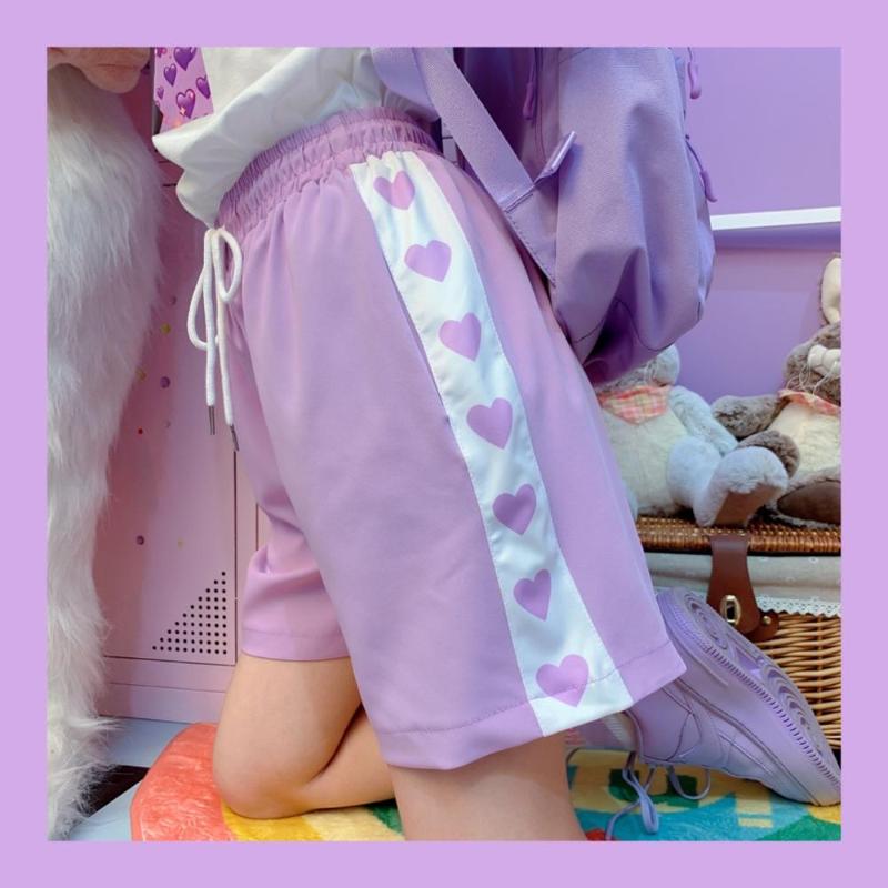 Summer New Women Purple Loving Loose Shorts Young Girl Student Harajuku Sweet Casual High Waist Straight Shorts Preppy Style
Summer New Women Purple Loving Loose Shorts Young Girl Student Harajuku Sweet Casual High Waist Straight Shorts Preppy Style