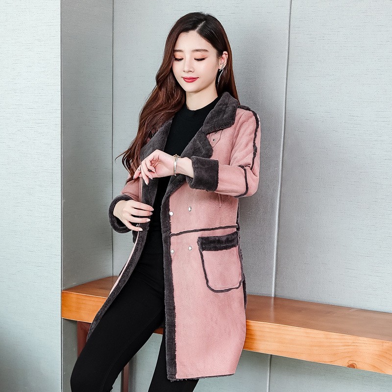 Fashion Lambswool Women New Suede Single Breasted Sweet Pink Coat Female Winter Shearling Long Sleeve Outerwear -3XL, Brown
Fashion Lambswool Women New Suede Single Breasted Sweet Pink Coat Female Winter Shearling Long Sleeve Outerwear -3XL, Brown