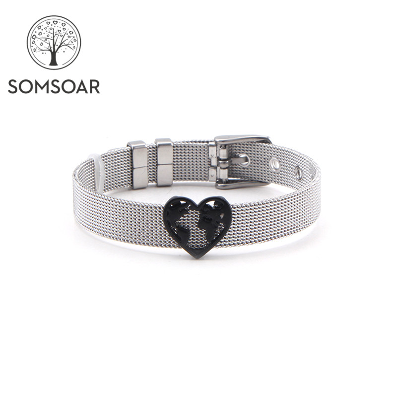2020 Newest Somsoar Jewelry Silvering Stainless Steel Mesh Bracelet Bangles with BLACK Slide Charms as Man/Woman Gift cheaper
2020 Newest Somsoar Jewelry Silvering Stainless Steel Mesh Bracelet Bangles with BLACK Slide Charms as Man/Woman Gift cheaper