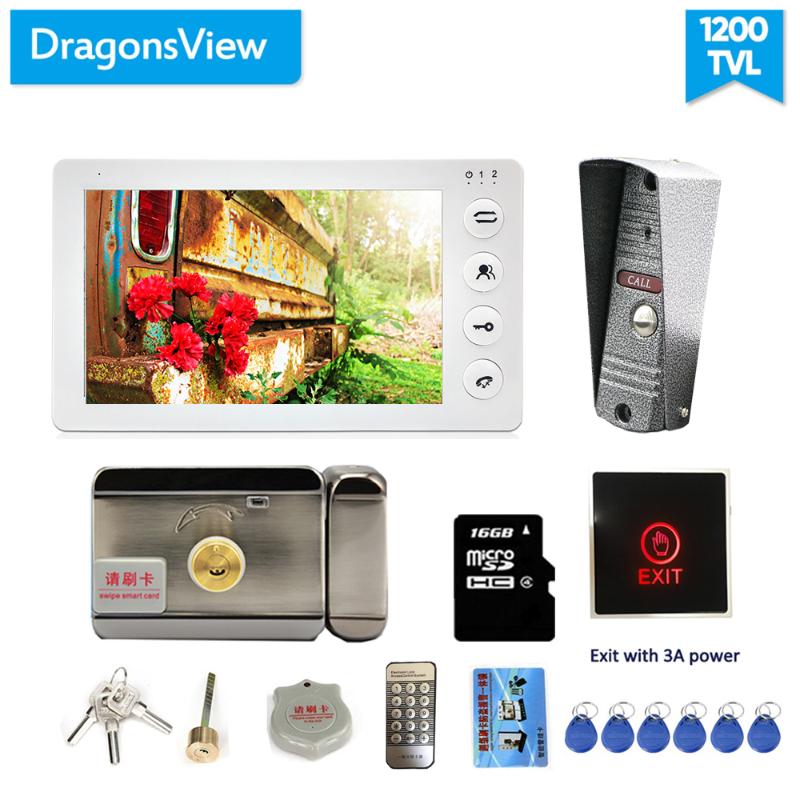 Dragonsview Video Intercom System Door Phone Doorbell Camera Kit with Lock 7 Inch 1200TVL Recording 16GB SD card Talk Unlock
Dragonsview Video Intercom System Door Phone Doorbell Camera Kit with Lock 7 Inch 1200TVL Recording 16GB SD card Talk Unlock