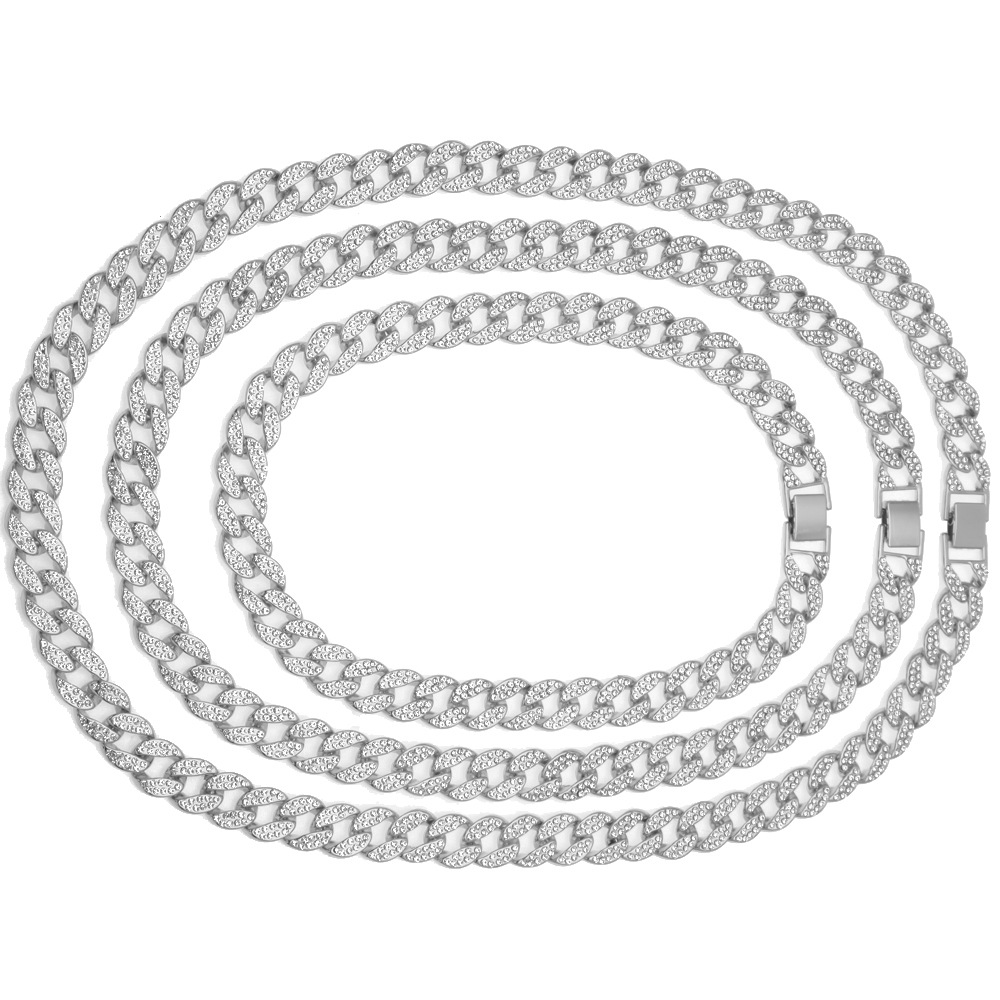 Mens Iced Out Chains Necklaces Fashion Hip Hop Necklace Jewelry Rose Gold Silver Miami Cuban Link Chains Necklace