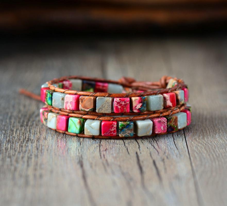 Unisex Couples Bracelet Mix Natural Stone 2 Strands Leather Wrap Bracelets Vintage Weaving Bead Boho Women Bracelet Handmade
Unisex Couples Bracelet Mix Natural Stone 2 Strands Leather Wrap Bracelets Vintage Weaving Bead Boho Women Bracelet Handmade