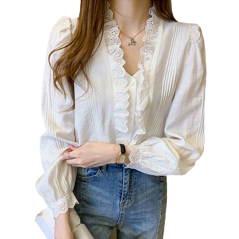 Women Tops And Bloues New Ruffle Blouse Shirts Office Lady 2020 Autumn Long Sleeve Slim Blouses Fashion Women Sexy V-Neck Tops, White
Women Tops And Bloues New Ruffle Blouse Shirts Office Lady 2020 Autumn Long Sleeve Slim Blouses Fashion Women Sexy V-Neck Tops, White