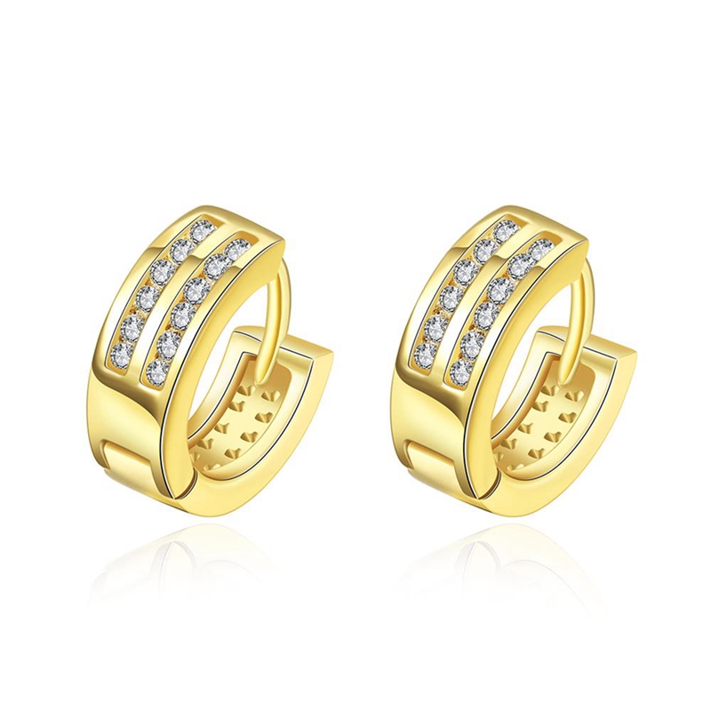 2 Row Clear CZ Zircon Hoop Earrings Yellow Gold Filled Style Women Lady Earrings Fashion Jewelry Gift 
2 Row Clear CZ Zircon Hoop Earrings Yellow Gold Filled Style Women Lady Earrings Fashion Jewelry Gift