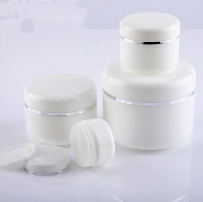 White Empty Refillable Cosmetic Bottle Plastic Jars with Lid Make Up Face Cream Lotion Storage Container Travel Bottle