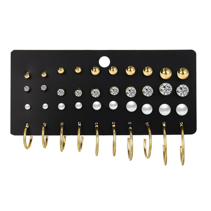 Stud 10sets/lot Girls Fashion Jewelry Earrings 20Pairs/set Round Zircon Earring For Women Accessories
Stud 10sets/lot Girls Fashion Jewelry Earrings 20Pairs/set Round Zircon Earring For Women Accessories