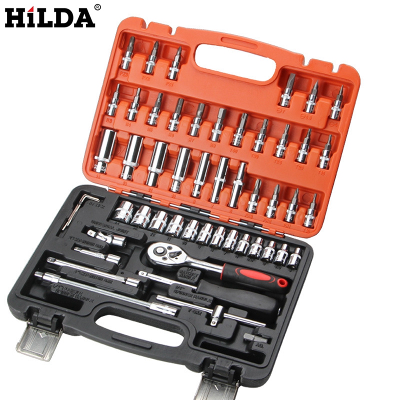 HILDA 53 pcs Car Repair Tool Sets Combination Tool Wrench Set Batch Head Ratchet Pawl Socket Spanner Screwdriver socket set
HILDA 53 pcs Car Repair Tool Sets Combination Tool Wrench Set Batch Head Ratchet Pawl Socket Spanner Screwdriver socket set