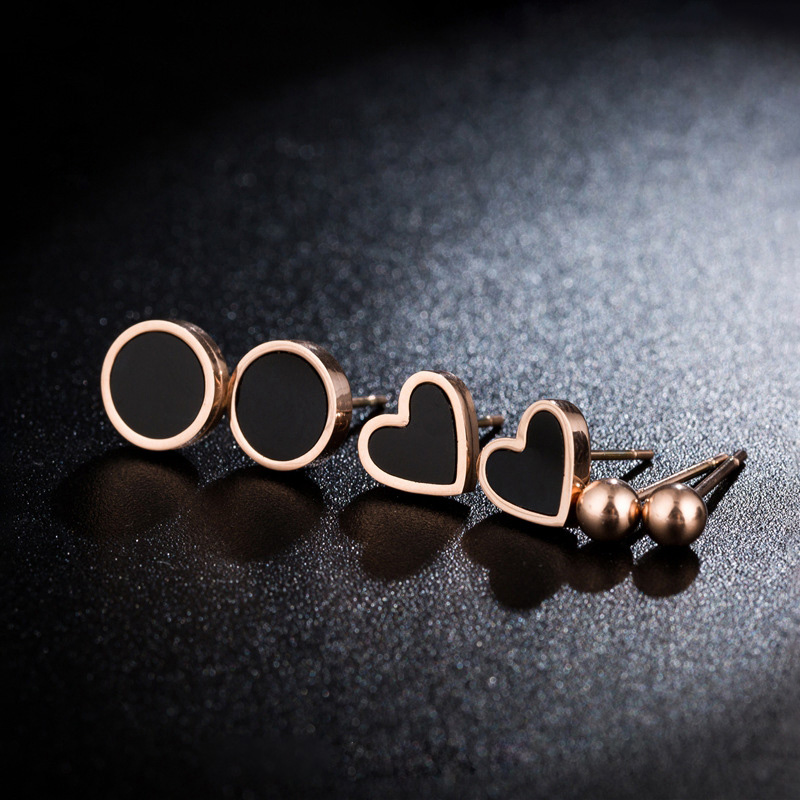 3 Pairs/Set Stainless Steel Stud Earrings For Women Rose Gold Pentagram squares Heart Hypoallergenic Non-fading Charm Jewelry
3 Pairs/Set Stainless Steel Stud Earrings For Women Rose Gold Pentagram squares Heart Hypoallergenic Non-fading Charm Jewelry