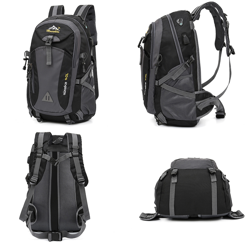 40L Waterproof USB charging Climbing Unisex male travel men Backpack men Outdoor Sports Camping Hiking Backpack School Bag Pack 200918