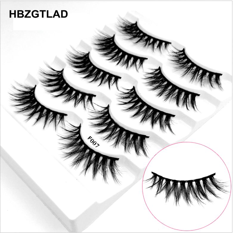 False Eyelashes 2021 5 Pairs 100% Real Mink 3D Natural Lashes Soft Eyelash Extension Makeup Kit Cilios