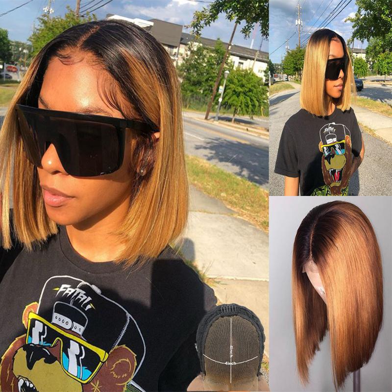 Ombre Highlight Wig 4x4 Lace Closure Human Hair Wigs Brazilian Remy Glueless Honey Blonde Colored Short Bob Wig Pre Plucked
Ombre Highlight Wig 4x4 Lace Closure Human Hair Wigs Brazilian Remy Glueless Honey Blonde Colored Short Bob Wig Pre Plucked