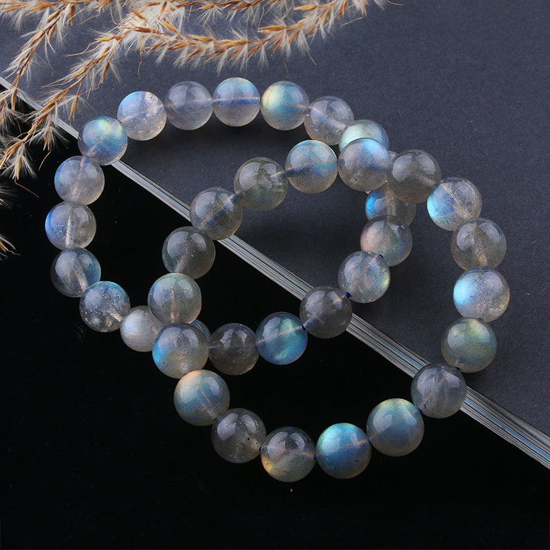Natural Labradorite Stone Bracelets For Women Gift Blue Lights Gemstone Bead Strand Stretch Charm Bracelet Femme LJ200918