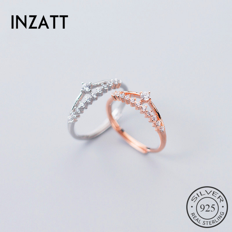 INZAReal 925 Sterling Silver Zircon CROWN Geometric Adjustable Ring For Women Party Fine Jewelry Minimalist Accessories Gift
INZAReal 925 Sterling Silver Zircon CROWN Geometric Adjustable Ring For Women Party Fine Jewelry Minimalist Accessories Gift