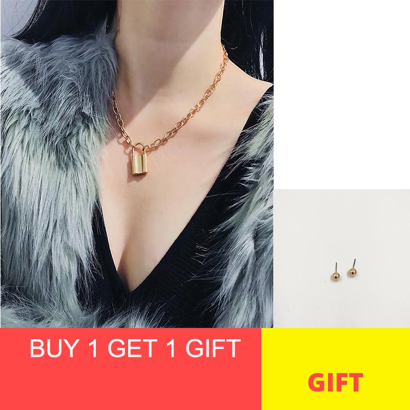 Vintage Padlock Pendant Necklace for Women Goth Jewelry Punk Chain Choker Necklace Rock Statement Hiphop Bijoux 2020
Vintage Padlock Pendant Necklace for Women Goth Jewelry Punk Chain Choker Necklace Rock Statement Hiphop Bijoux 2020