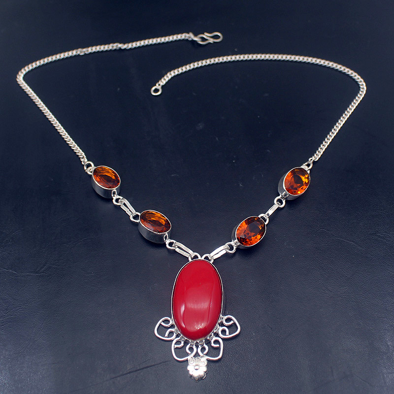 Fashion RedCoral HoneyTopaz New Arrival Silver Color Women Necklace Chain 18.5 Inch HD204
Fashion RedCoral HoneyTopaz New Arrival Silver Color Women Necklace Chain 18.5 Inch HD204