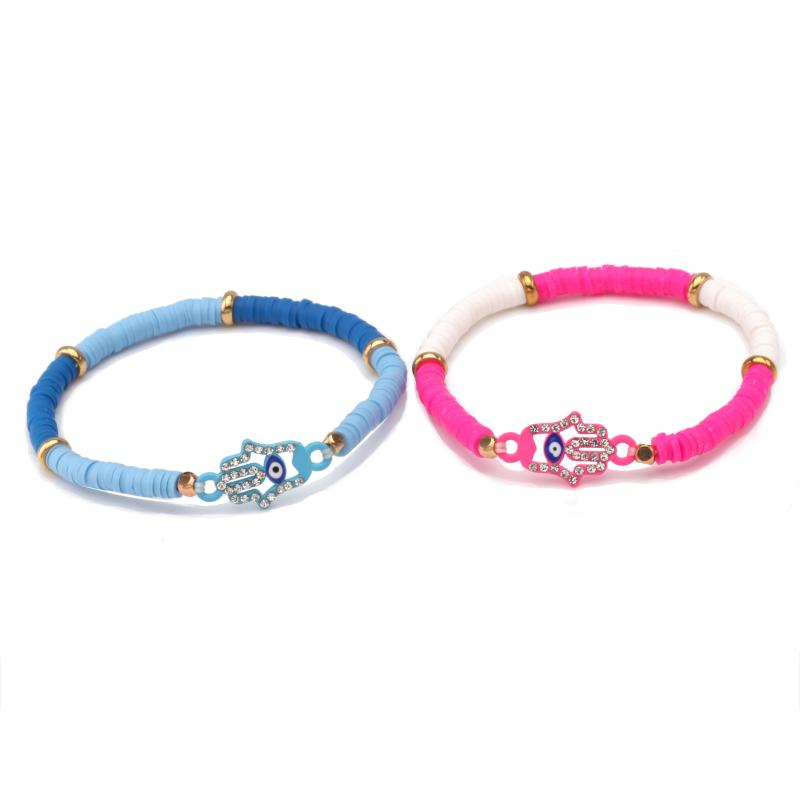 Charm Bracelets Polymer Clay Heishi Beads Diamante Hamsa Hand Stretch Women Men Zinc Alloy Red Blue Fatima Protect Karma Jewelry
Charm Bracelets Polymer Clay Heishi Beads Diamante Hamsa Hand Stretch Women Men Zinc Alloy Red Blue Fatima Protect Karma Jewelry