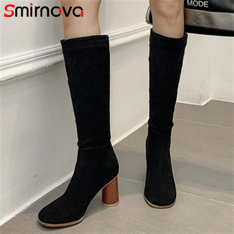 Smirnova new arrival 2020 winter sexy knee high boots black fashion womens boots high heels flock elegant lady
Smirnova new arrival 2020 winter sexy knee high boots black fashion womens boots high heels flock elegant lady