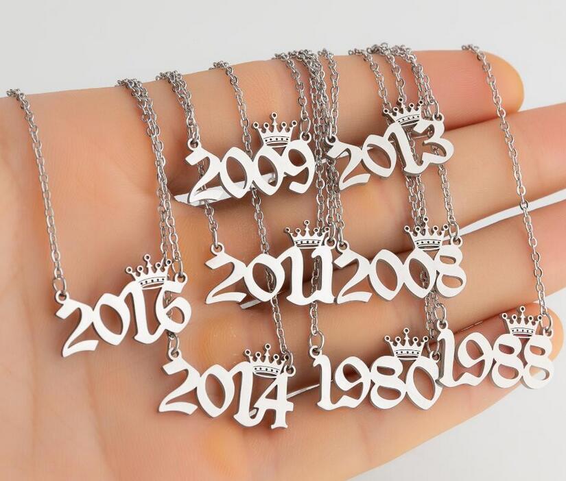 1980-2019 Personalized Birth Year Number Necklaces Custom Crown Initial Necklace Pendants For Women Girls Birthday Jewelry Special Year, Silver
1980-2019 Personalized Birth Year Number Necklaces Custom Crown Initial Necklace Pendants For Women Girls Birthday Jewelry Special Year, Silver