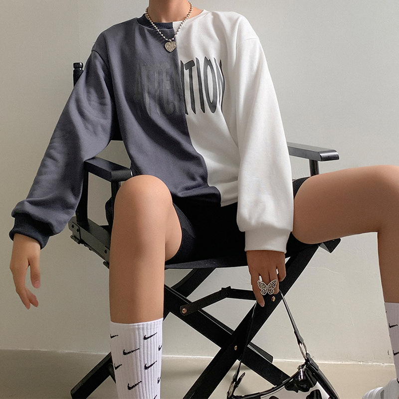 SEASONS Letter Print Contrast Color Sporty Sweatshirt Women Loose Sportswear Work Out Fitness Casual Fall Warm Outfit ASHO81873, Gray
SEASONS Letter Print Contrast Color Sporty Sweatshirt Women Loose Sportswear Work Out Fitness Casual Fall Warm Outfit ASHO81873, Gray