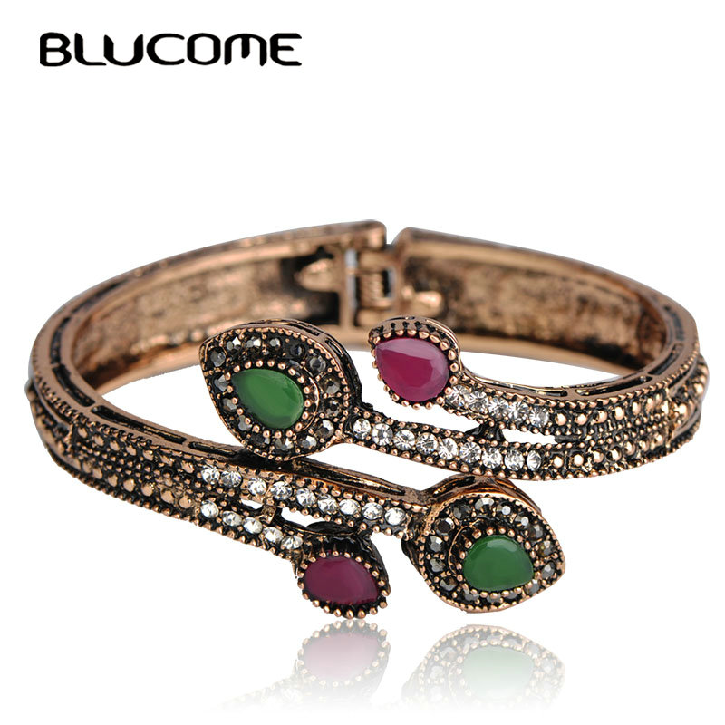 Blucome Vintage Green Branch Flower Bangles Red Water Drop Resin Women Lady Bangle Bracelet Hand Crystal Turkish Jewelry Gifts
Blucome Vintage Green Branch Flower Bangles Red Water Drop Resin Women Lady Bangle Bracelet Hand Crystal Turkish Jewelry Gifts