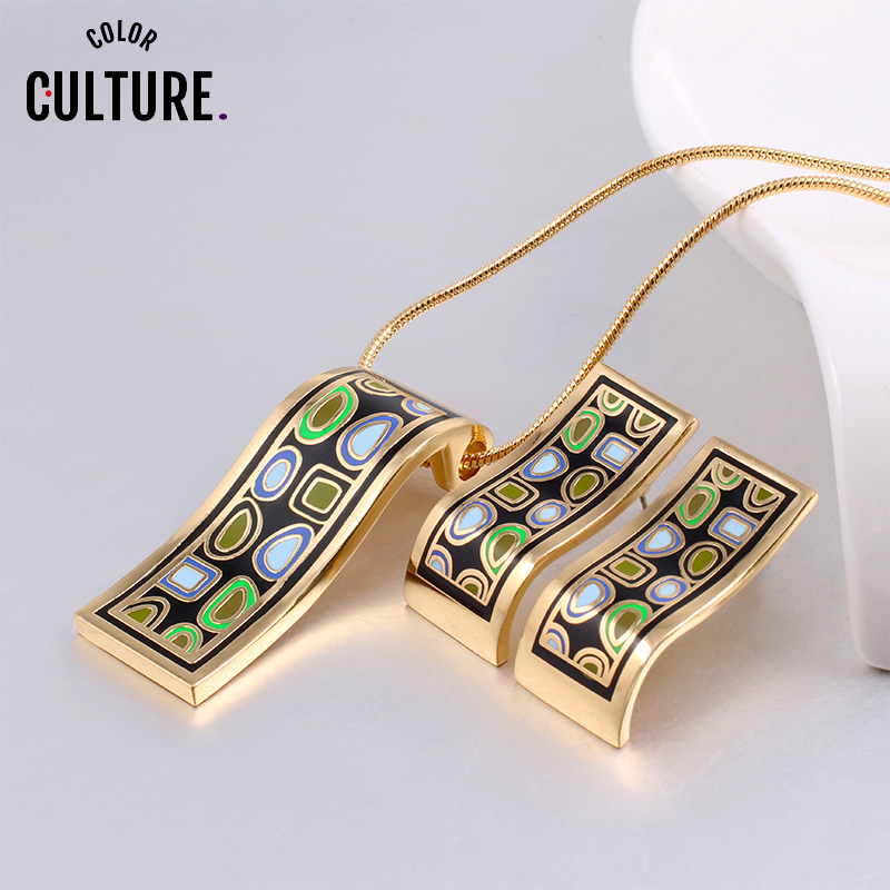 New Arrival gold Jewelry Sets Women Vintage Birthday Gift for Women Elegant Classic Enamel Sets (Necklace, Earring), As pic
New Arrival gold Jewelry Sets Women Vintage Birthday Gift for Women Elegant Classic Enamel Sets (Necklace, Earring), As pic