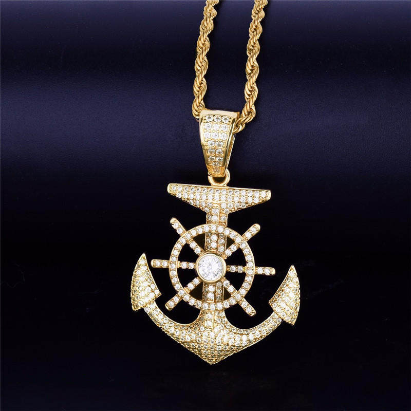 Iced Out Big Anchor Necklaces Jewelry Full Cubic Zircon Pendant Necklace Men'S Fashion Hip Hop Jewelry
Iced Out Big Anchor Necklaces Jewelry Full Cubic Zircon Pendant Necklace Men'S Fashion Hip Hop Jewelry