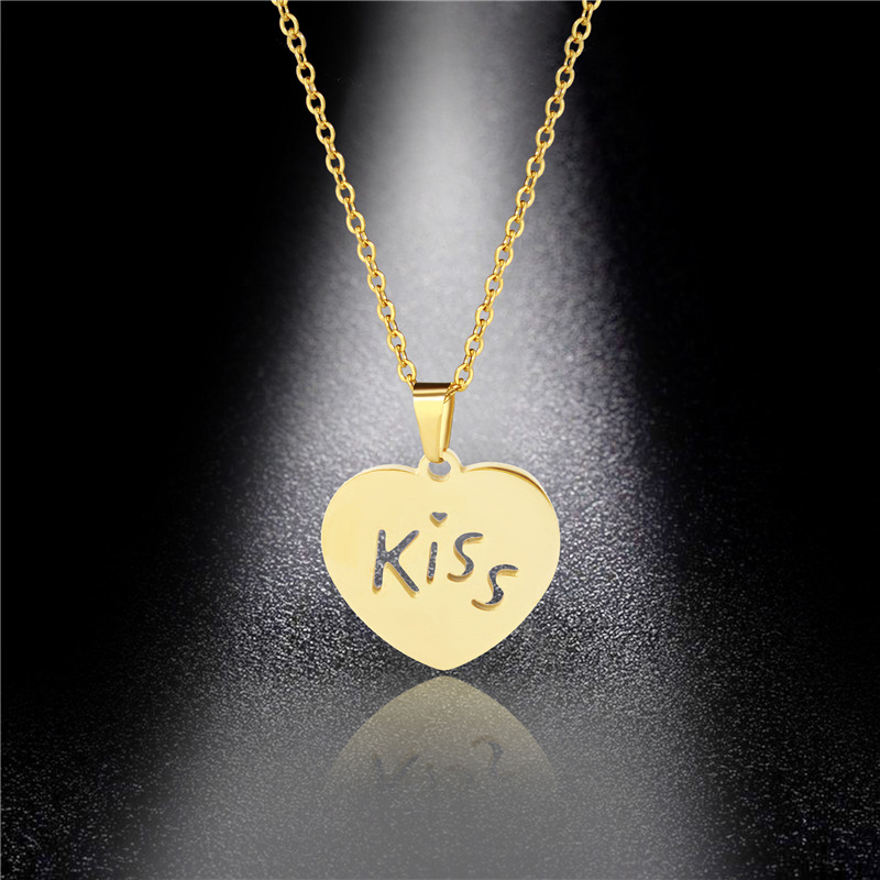 Factory Wholesale Stainless Steel Peach Heart Pendant Accessories Love Kiss Necklace Titanium Steel Heart Letter Wholesale
Factory Wholesale Stainless Steel Peach Heart Pendant Accessories Love Kiss Necklace Titanium Steel Heart Letter Wholesale