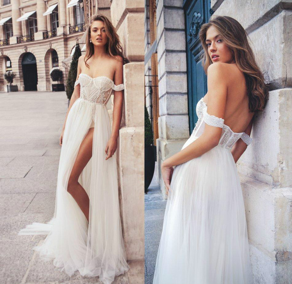 Elihav Sasson A Line Wedding Dresses Off Shlouder Split Tulle Crystal Pearls Beading Wedding Dress Custom Made Vestidos De Novia, Chocolate
Elihav Sasson A Line Wedding Dresses Off Shlouder Split Tulle Crystal Pearls Beading Wedding Dress Custom Made Vestidos De Novia, Chocolate
