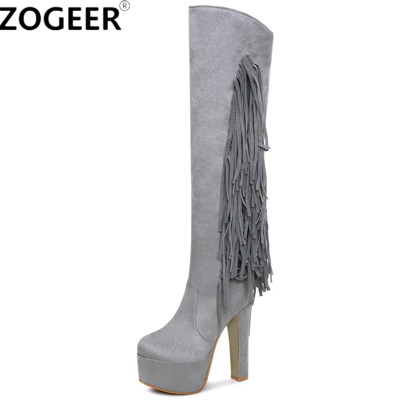 Fashion Flock Tassel Women Boots Autumn Winter Party Nightclub Lady Shoes Extreme High Heels Round Toe Platform Knee High Boots, Black
Fashion Flock Tassel Women Boots Autumn Winter Party Nightclub Lady Shoes Extreme High Heels Round Toe Platform Knee High Boots, Black