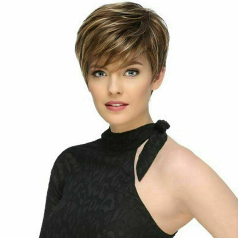 Stylish Ladies Vogue Ombre Blonde Mix Short Wigs Wavy Curly Hair Daily Party